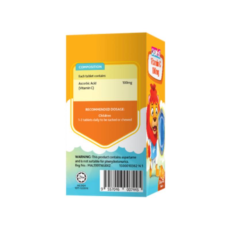 Chewies Vitamin C 100mg Chewable Tablet (Orange) 75s - DoctorOnCall Farmasi Online