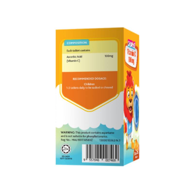 Chewies Vitamin C 100mg Chewable Tablet (Orange) 75s - DoctorOnCall Farmasi Online