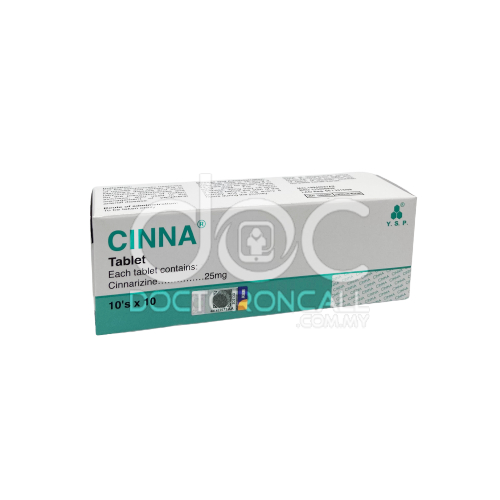 Cinna 25mg Tablet - 100s - DoctorOnCall Farmasi Online