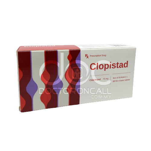 Stada Clopidogrel 75mg (Clopistad) Tablet 10s (strip) - DoctorOnCall Farmasi Online