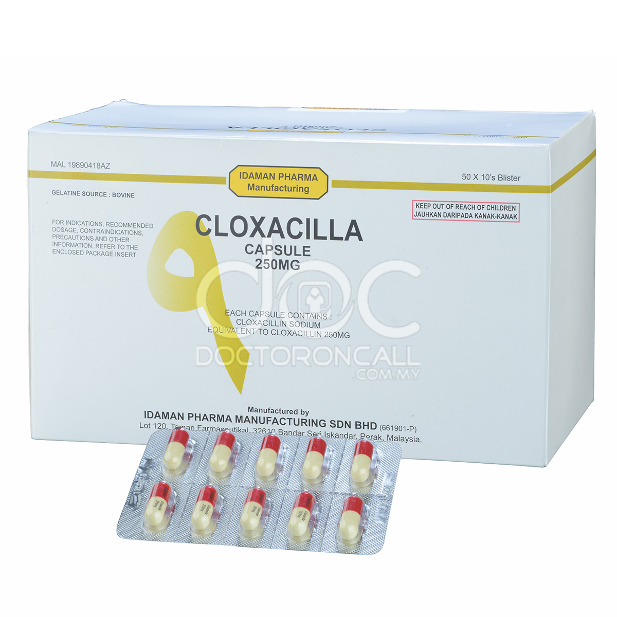 Pharmaniaga Cloxacilla 250mg Capsule 10s (strip) - DoctorOnCall Online Pharmacy