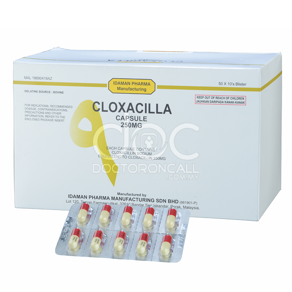 Pharmaniaga Cloxacilla 250mg Capsule 10s (strip) - DoctorOnCall Farmasi Online