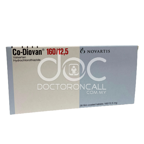 Co-Diovan 160/12.5mg Tablet - 28s - DoctorOnCall Farmasi Online