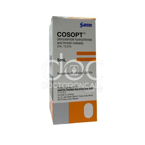 Cosopt 2%/0.5% Eye Drops 5ml - DoctorOnCall Farmasi Online