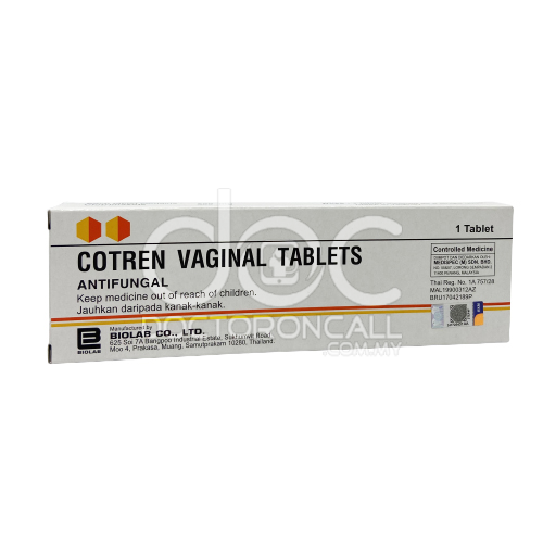 Cotren 500mg Vaginal Tablet 1s - DoctorOnCall Farmasi Online