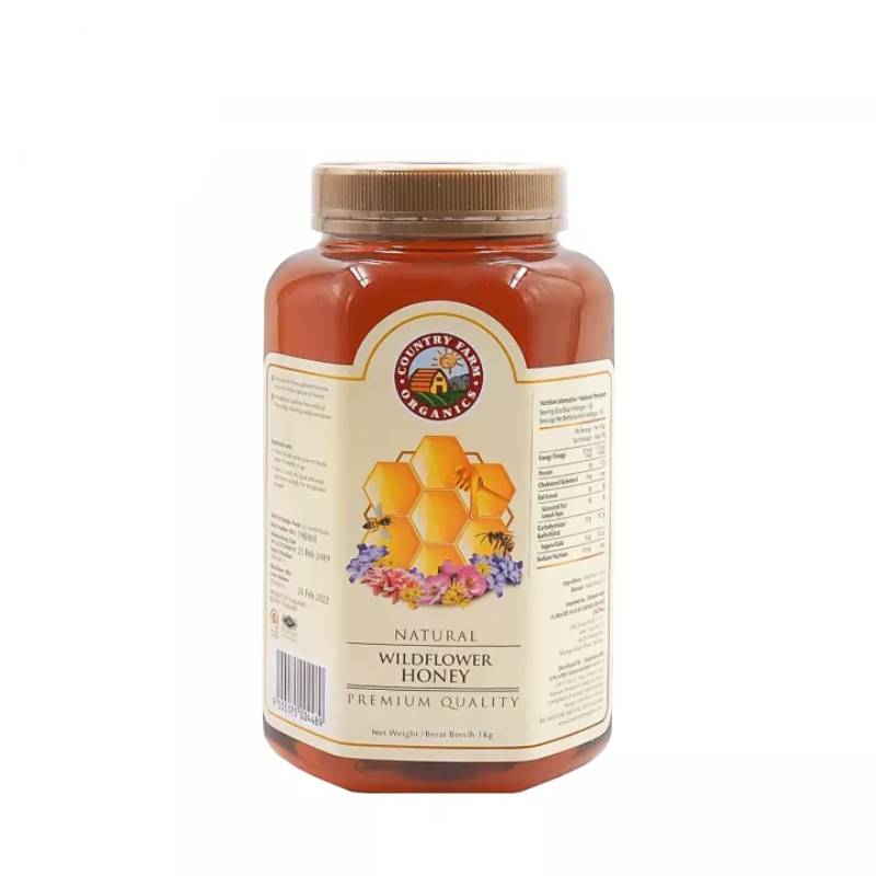 Country Farm Organic Nat Wildflower Honey 1kg x2 - DoctorOnCall Farmasi Online