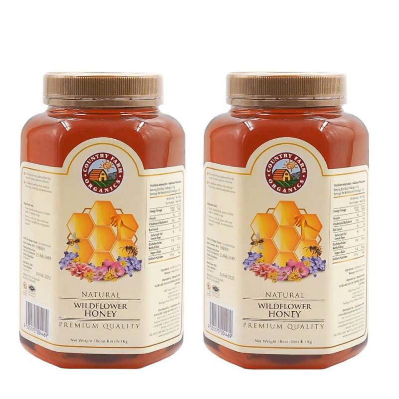 Country Farm Organic Nat Wildflower Honey 1kg x2 - DoctorOnCall Online Pharmacy