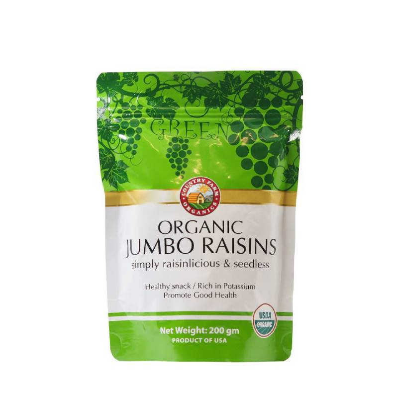 Country Farm Organic Raisin (Green) 200g - DoctorOnCall Farmasi Online
