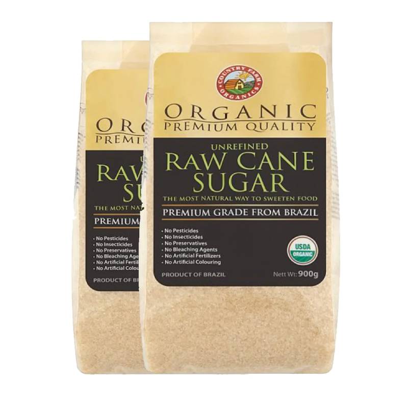 Country Farm Organic Raw Cane Sugar 900g x2 - DoctorOnCall Farmasi Online