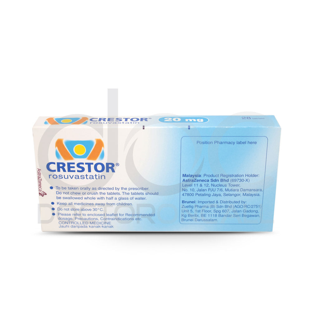 Crestor 20mg Tablet 28s - DoctorOnCall Online Pharmacy