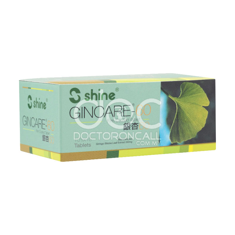 Shine Gincare 60 Film Coated Tablet 100s - DoctorOnCall Online Pharmacy