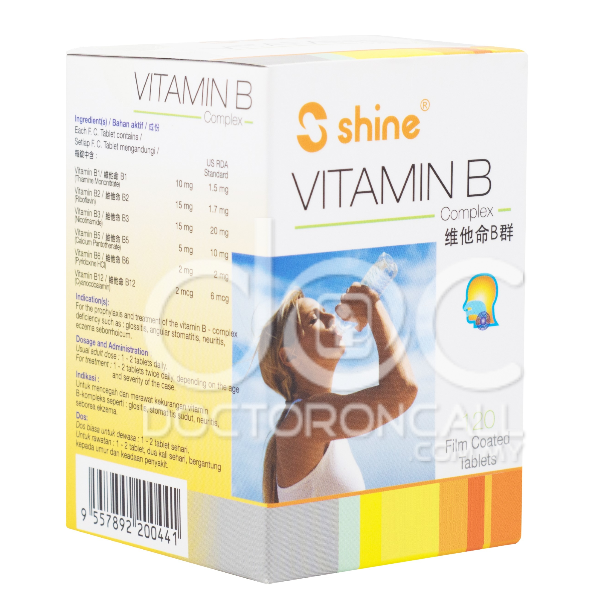 Shine Vitamin B-Complex Film Coated Tablet 120s - DoctorOnCall Online Pharmacy