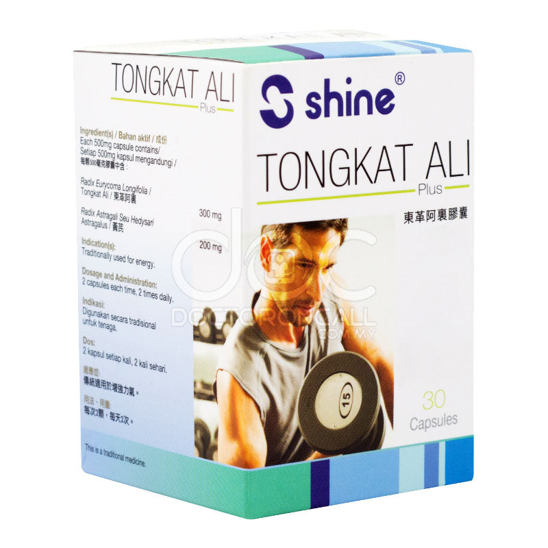 Shine Tongkat Ali Plus Capsule 30s - DoctorOnCall Farmasi Online