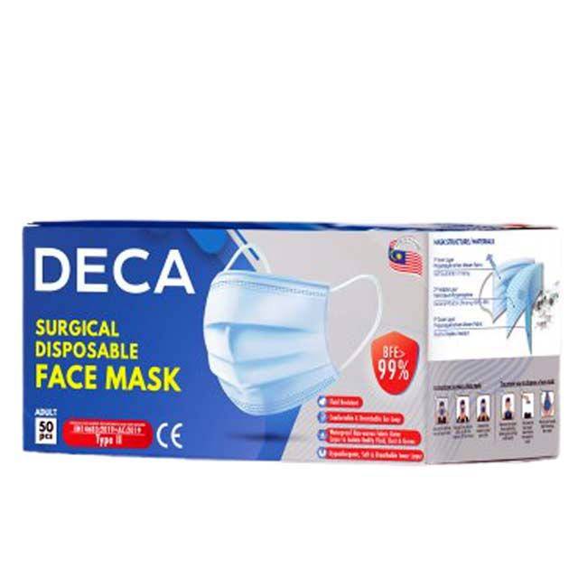 Deca Surgical Adult Disposable Face Mask 50s - DoctorOnCall Online Pharmacy