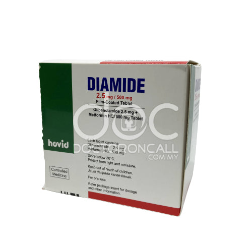 Diamide 2.5mg/500mg Tablet 10s (strip) - DoctorOnCall Online Pharmacy