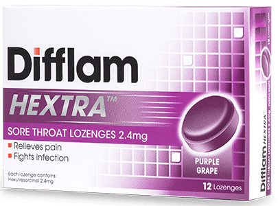 Difflam Hextra 2.4mg Sore Throat Lozenges - 12s - DoctorOnCall Farmasi Online