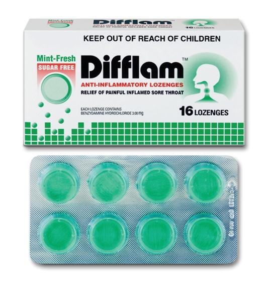 Difflam Anti-Inflammatory Lozenges (Mint Fresh) 16s - DoctorOnCall Online Pharmacy