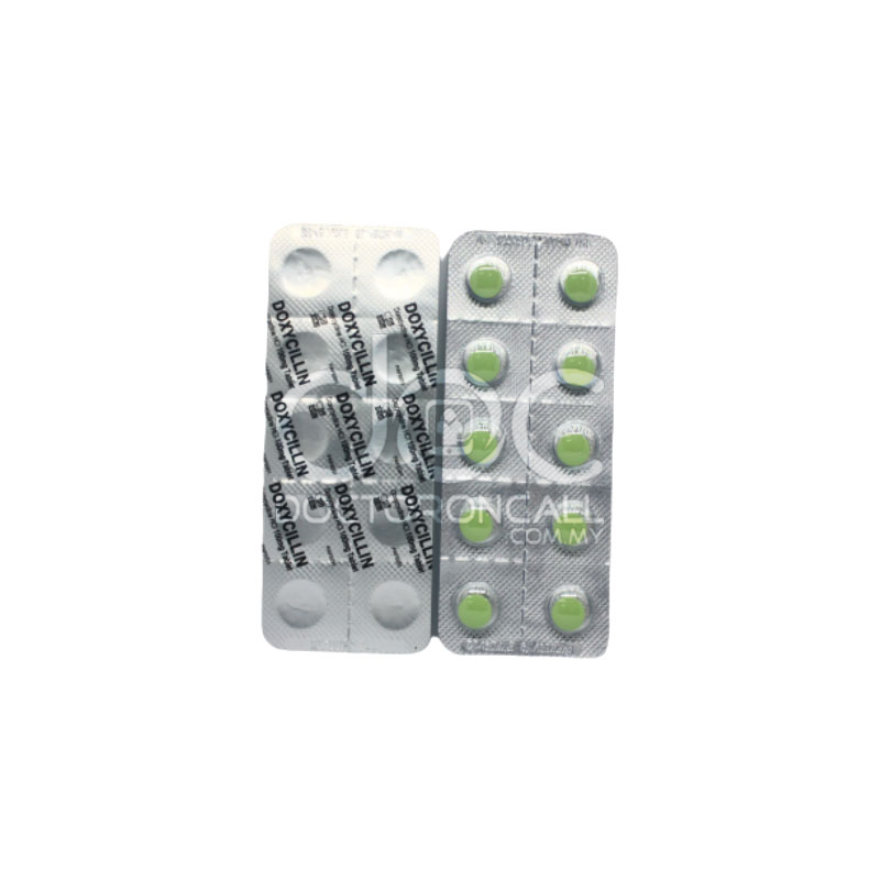 Duopharma Doxycillin 100mg Tablet 10s (strip) - DoctorOnCall Farmasi Online