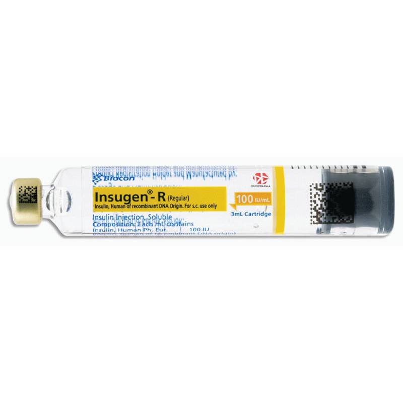 Duopharma Insugen-R 100IU/ml Cartridge 3ml x5 - DoctorOnCall Online Pharmacy
