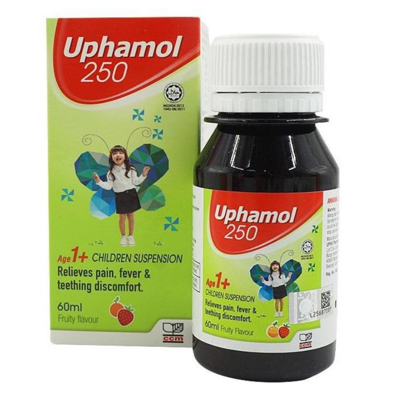 Duopharma Uphamol 250mg/5ml Mixed Fruit Syrup 60ml - DoctorOnCall Farmasi Online