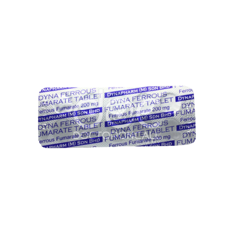 Dyna Ferrous Fumarate 200mg Tablet 10s (strip) - DoctorOnCall Online Pharmacy