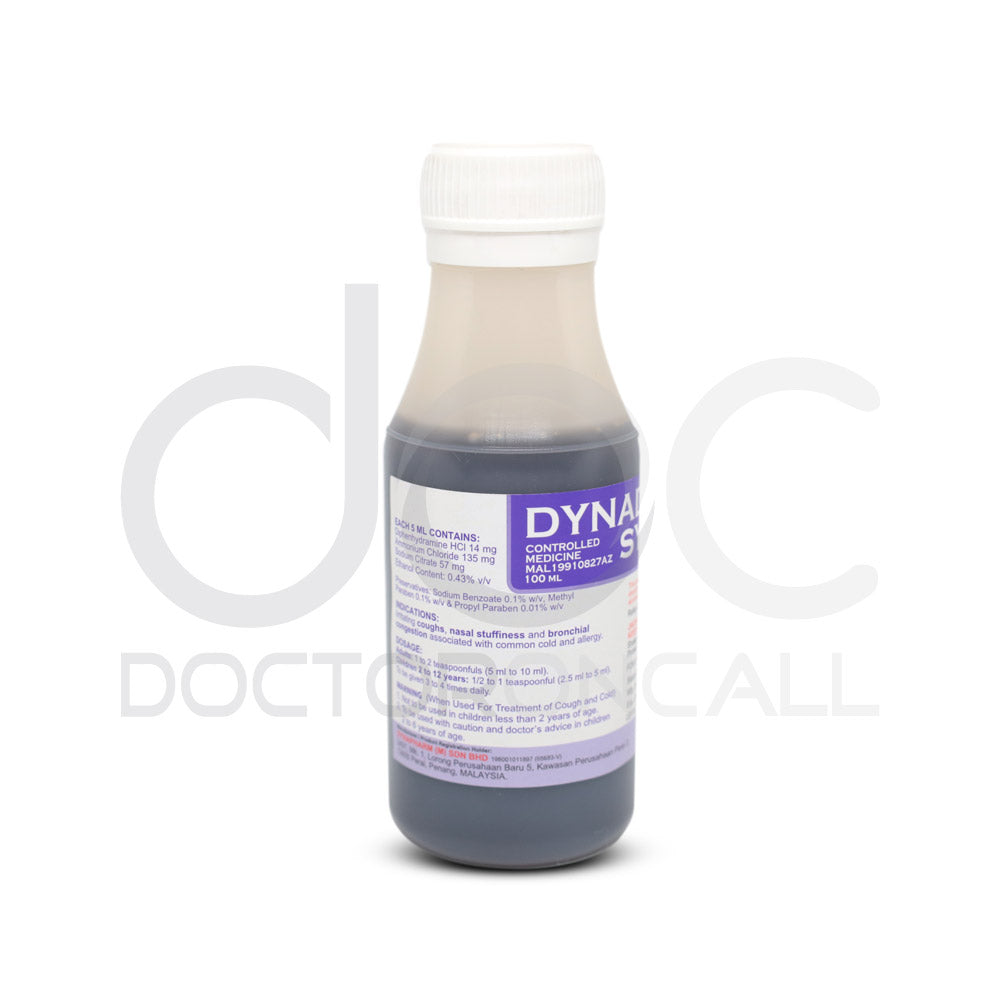 Dynadryl Cough Syrup 100ml - DoctorOnCall Online Pharmacy