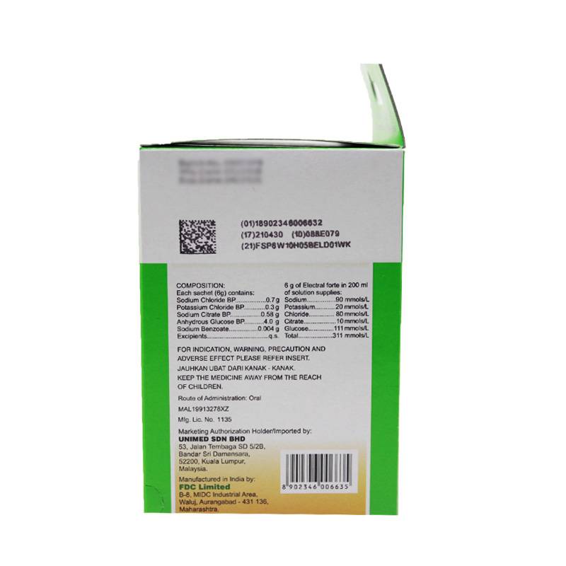 Electral Forte 6g Granule 5s - DoctorOnCall Online Pharmacy