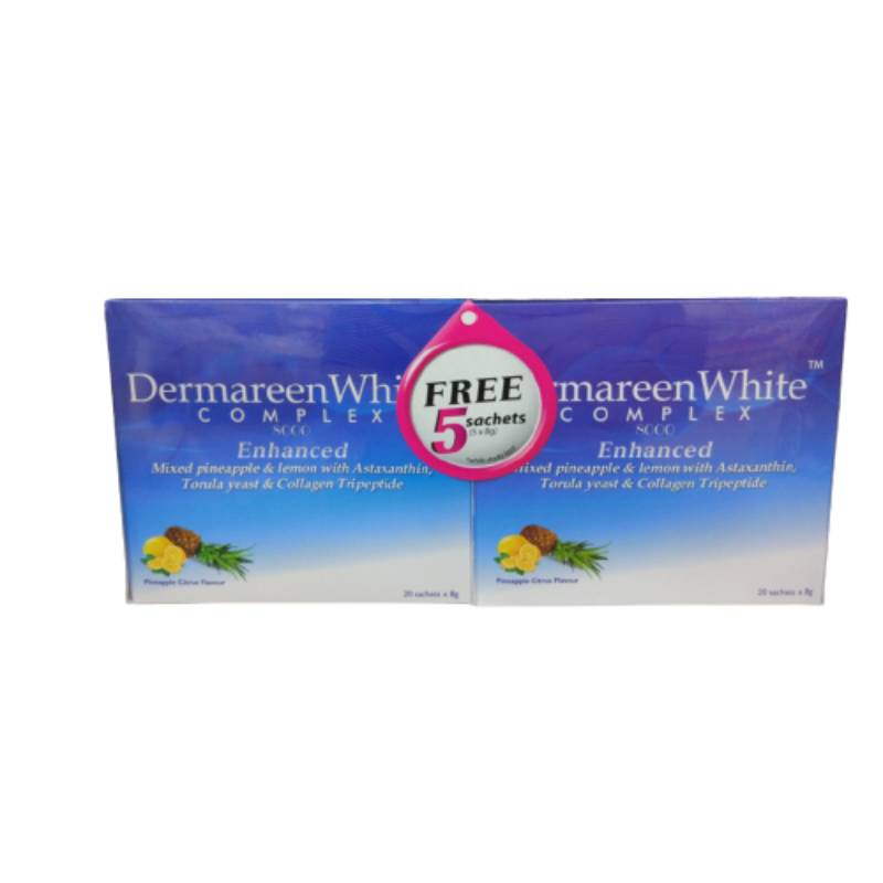 Enhanced Dermareen White Complex 8000 Sachet 20s x2 + FOC 5s - DoctorOnCall Farmasi Online