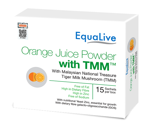Equalive Orange Juice Powder + Tiger Milk Mushroom Sachet 15s - DoctorOnCall Online Pharmacy