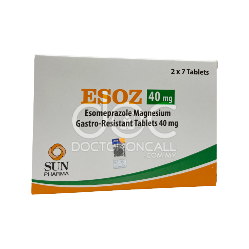 Ranbaxy Esoz 40mg Tablet 14s - DoctorOnCall Online Pharmacy
