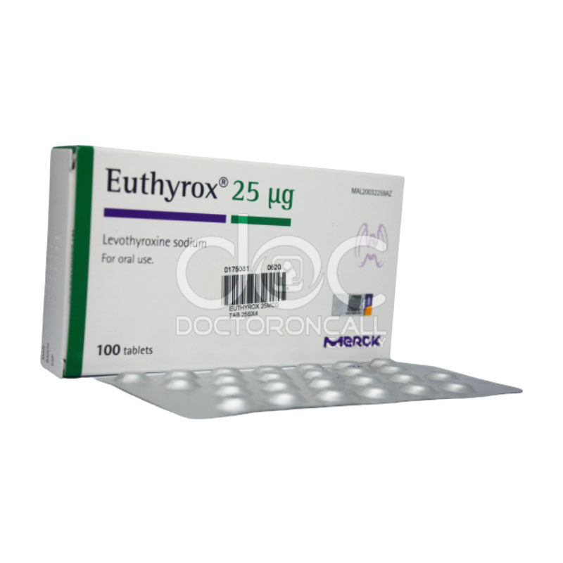 Euthyrox 25mcg Tablet 25s (strip) - DoctorOnCall Farmasi Online