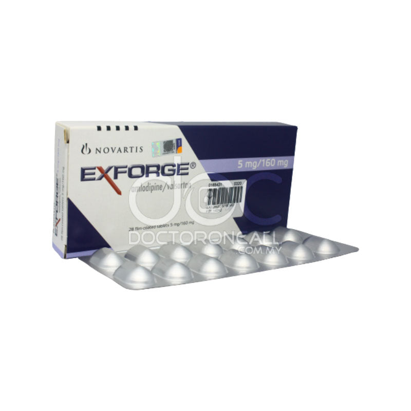 Exforge 5/160mg Tablet 14s (strip) - DoctorOnCall Online Pharmacy