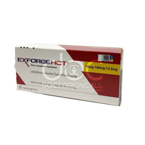 Exforge HCT 10/160/12.5mg Tablet 28s - DoctorOnCall Farmasi Online
