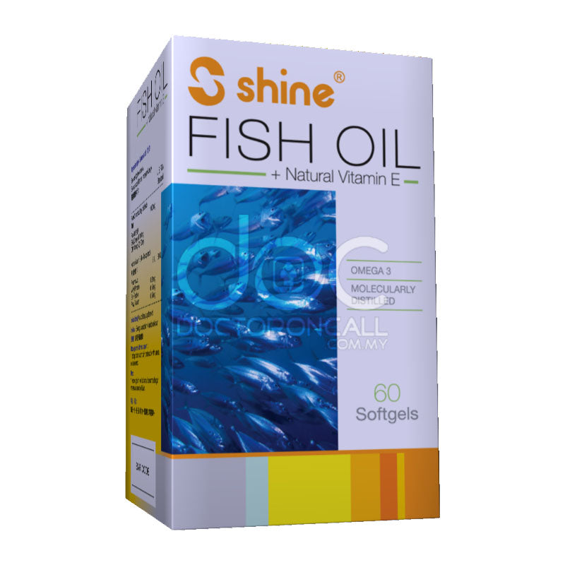Shine Fish Oil + Natural Vitamin E Softgel 180s - DoctorOnCall Farmasi Online