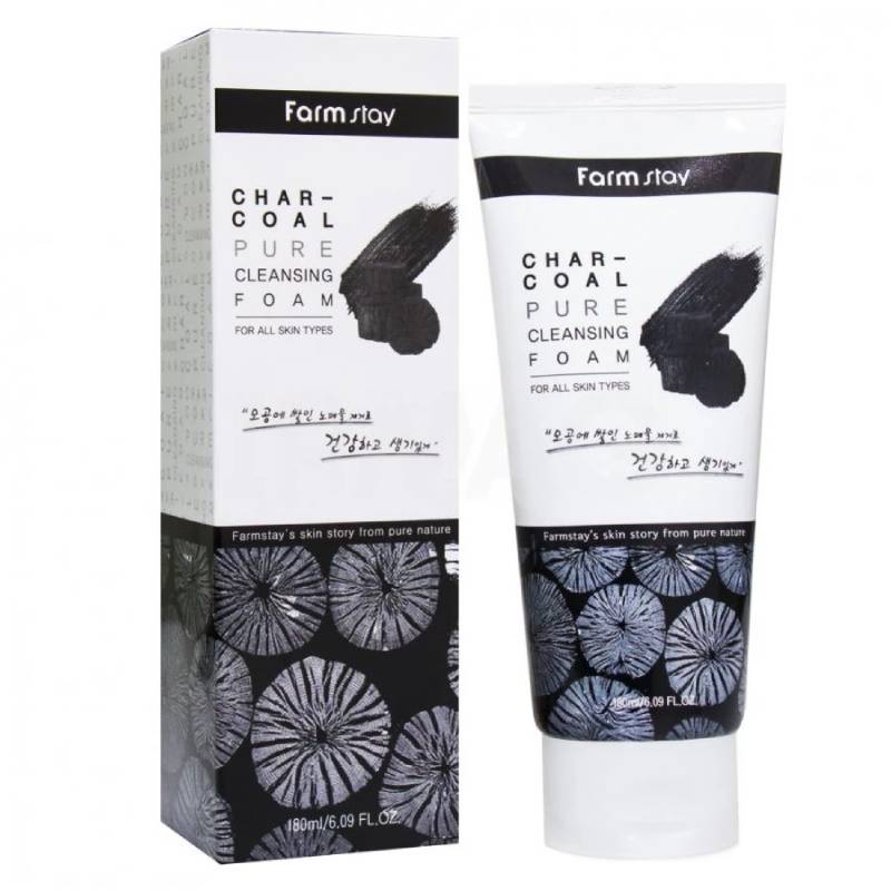 Farm stay Char-Coal Pure Cleansing Foam 180ml - DoctorOnCall Farmasi Online