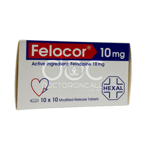 Felocor 10mg Tablet 100s - DoctorOnCall Farmasi Online