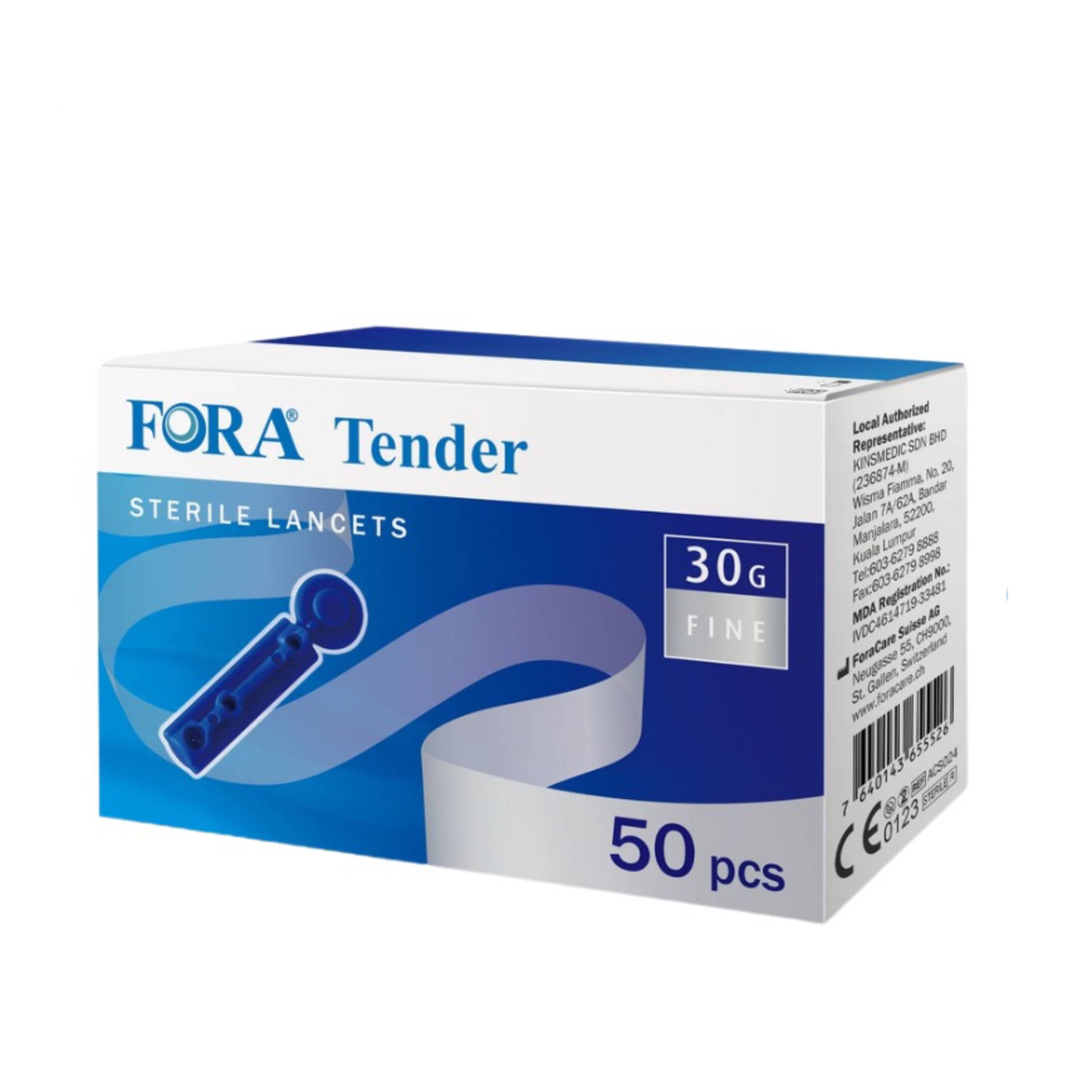 Fora Tender Sterile 30g Lancets 50s - DoctorOnCall Farmasi Online