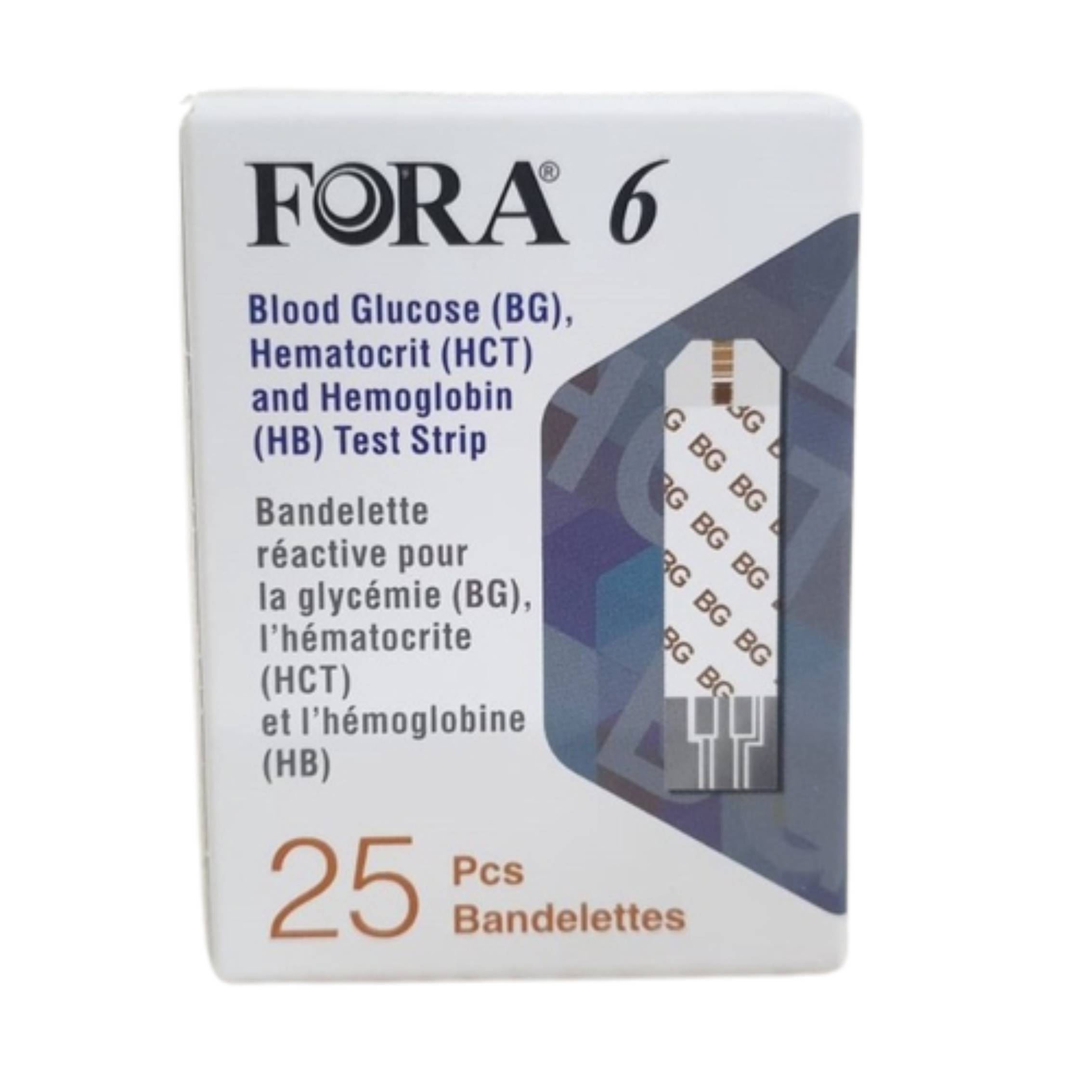 Fora 6 Blood Glucose, Hematocrit and Hemoglobin Test Strip 25s - DoctorOnCall Farmasi Online