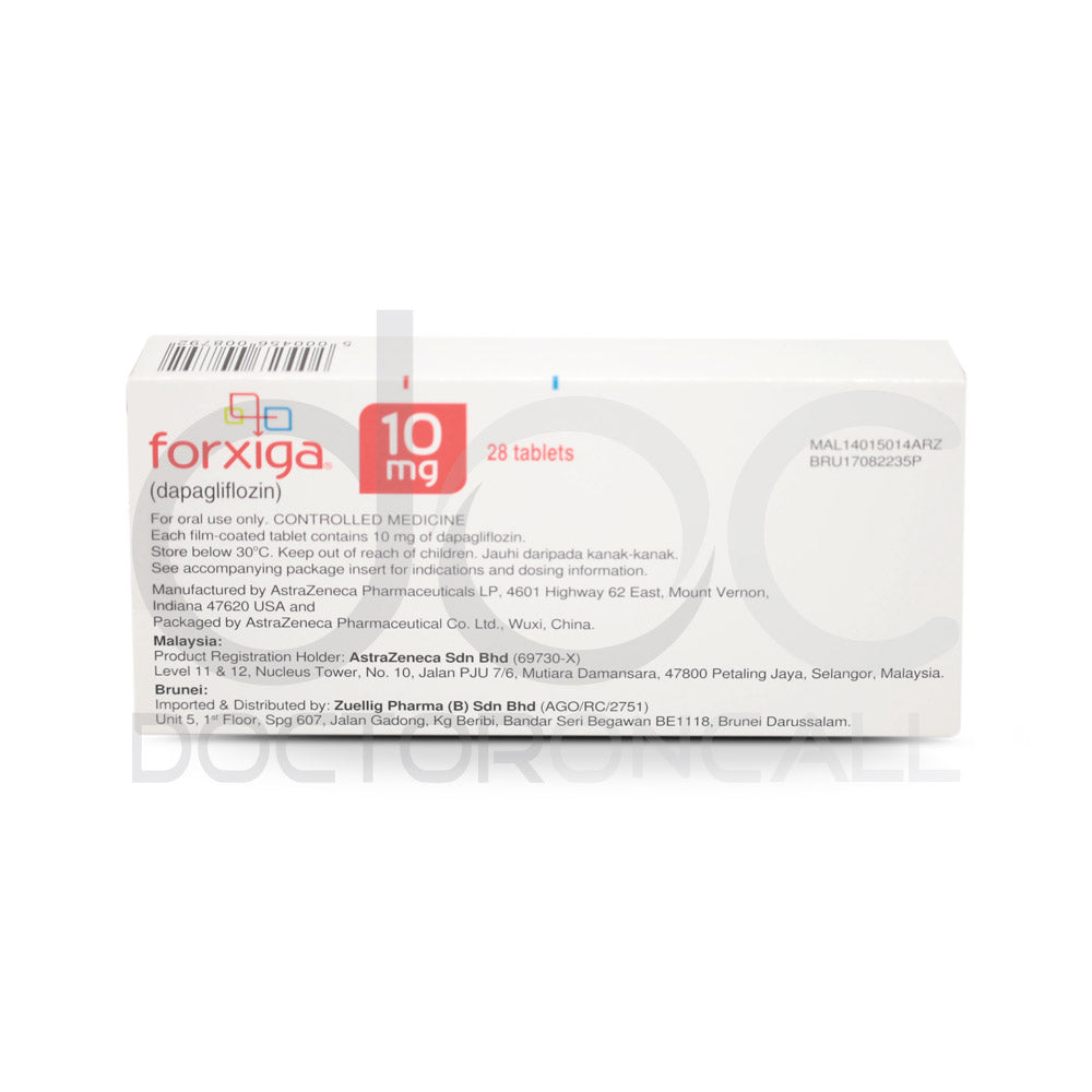 Forxiga 10mg Tablet 14s (strip) - DoctorOnCall Farmasi Online