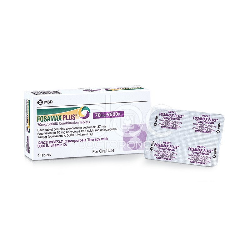 Fosamax Plus 70mg/5600IU Tablet (New) 4s - DoctorOnCall Online Pharmacy