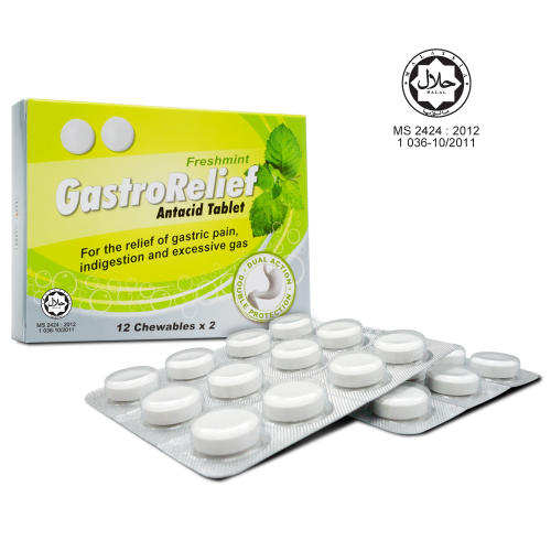 Gastrorelief Antacid Tablet 24s (Freshmint) - DoctorOnCall Farmasi Online
