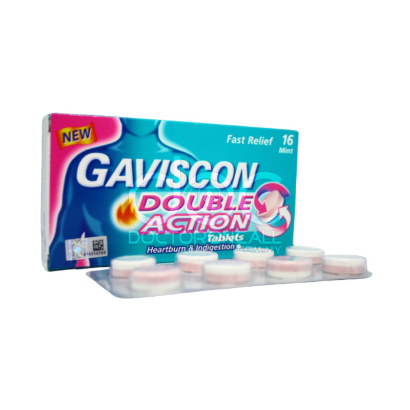 Gaviscon Double Action Tablet 16s (Box) - DoctorOnCall Farmasi Online