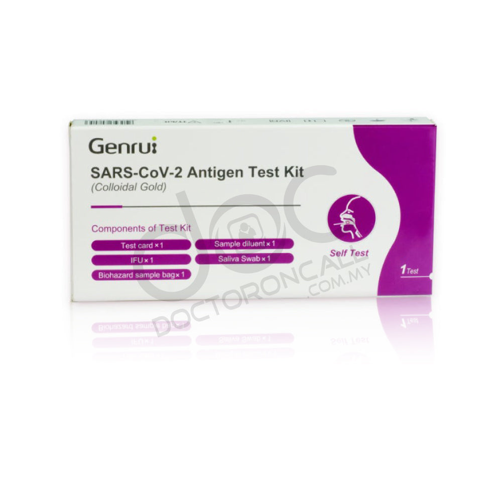 Saliva test kit result