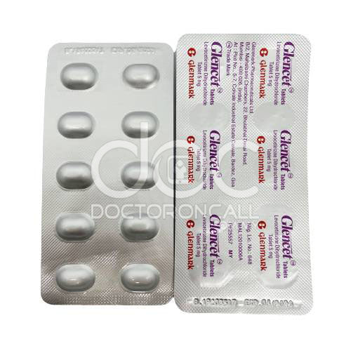 Glencet 5mg Tablet 10s (strip) - DoctorOnCall Farmasi Online