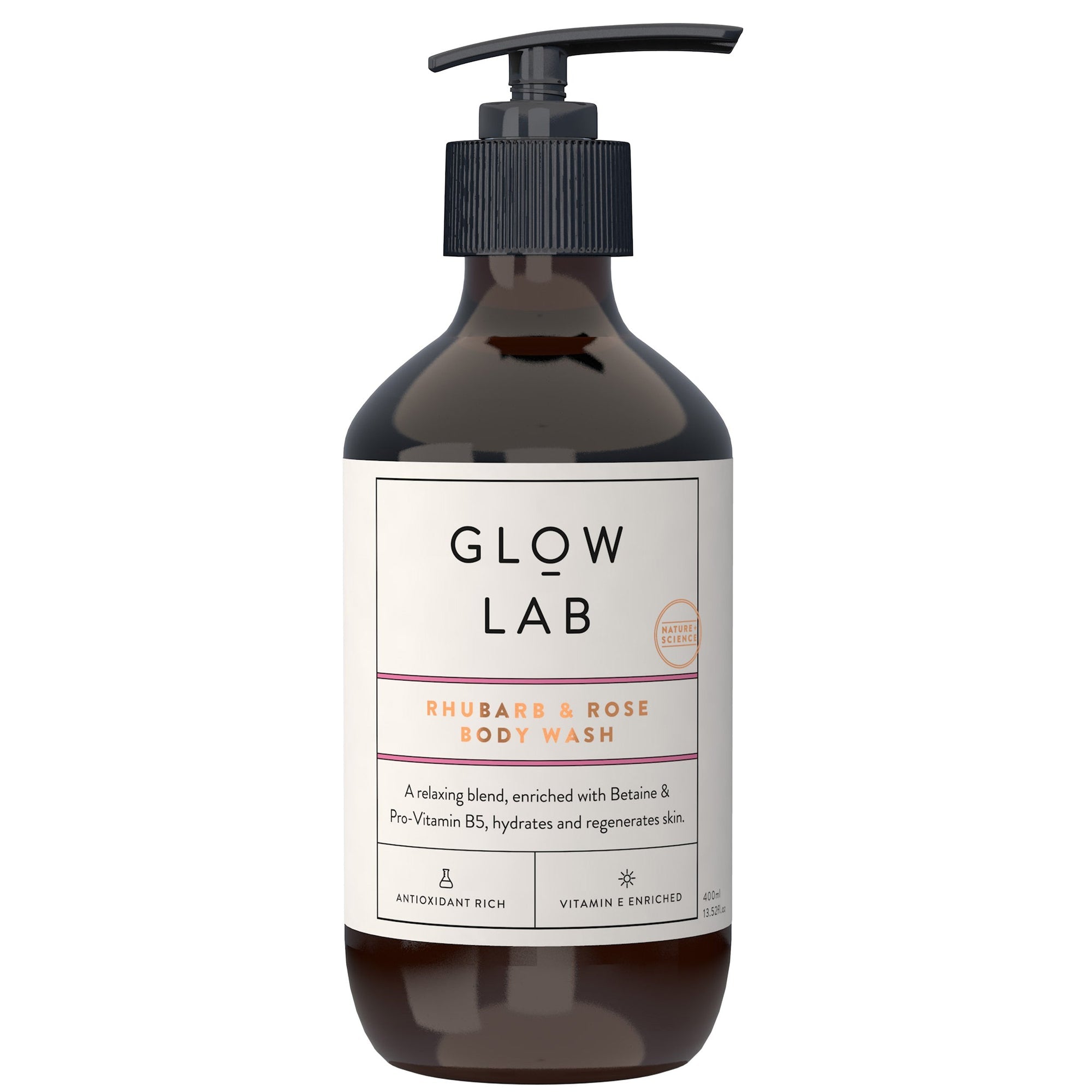Glow Lab Body Wash Rhubarb and Rose 400ml - DoctorOnCall Online Pharmacy