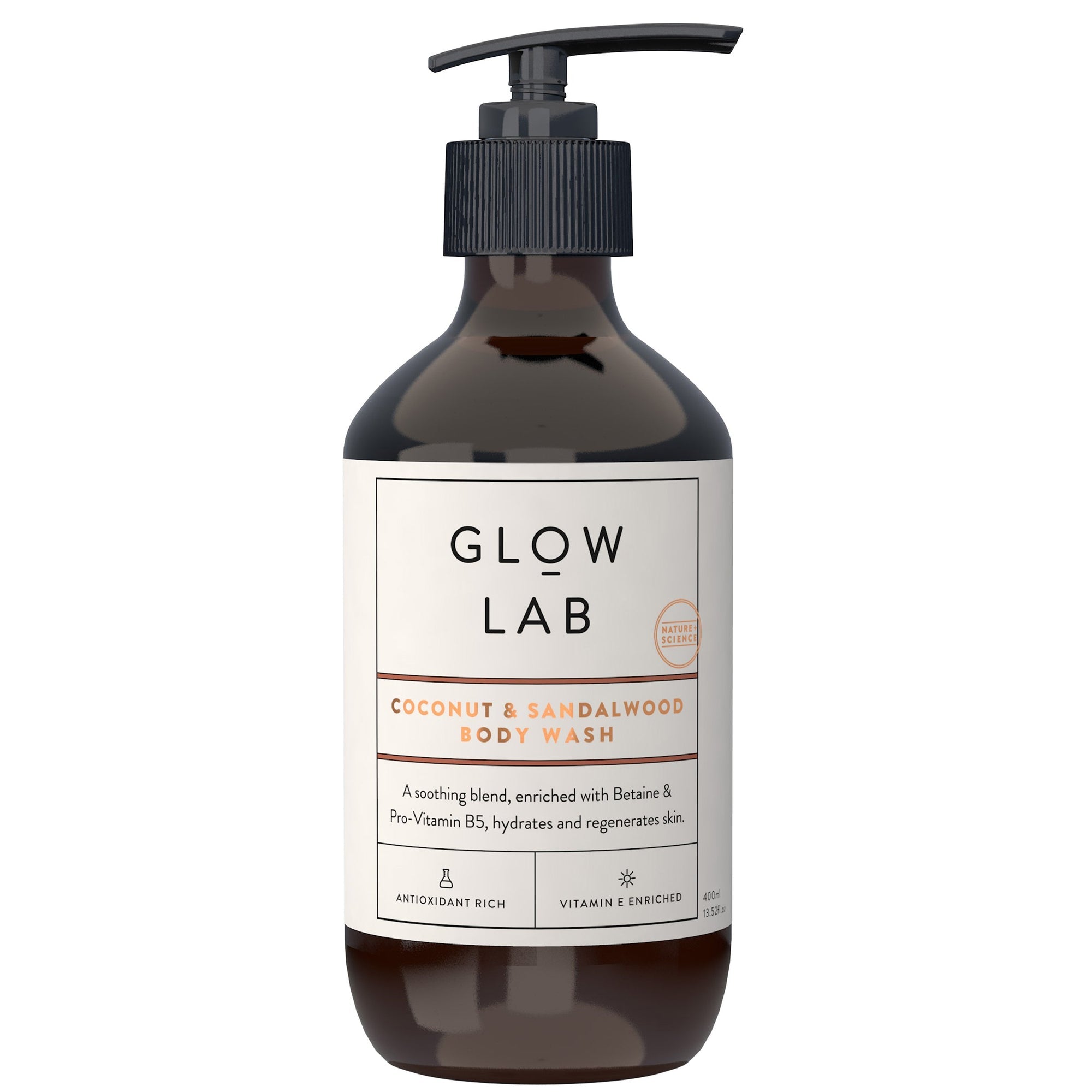 Glow Lab Body Wash Sandalwood and Coconut 400ml - DoctorOnCall Farmasi Online