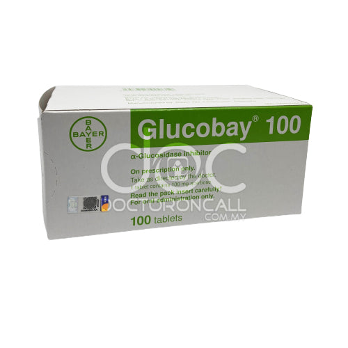 Glucobay 100mg Tablet - 10s (strip) - DoctorOnCall Farmasi Online