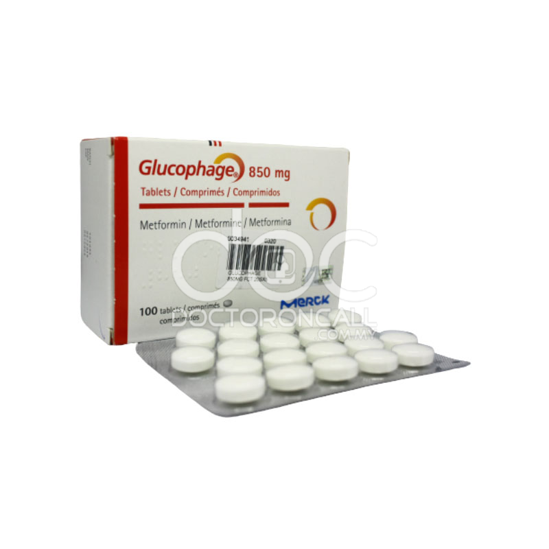 Glucophage 850mg Tablet 100s - DoctorOnCall Farmasi Online
