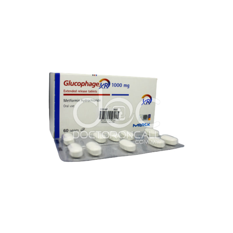 Glucophage XR 1000mg Tablet 10s (strip) - DoctorOnCall Farmasi Online