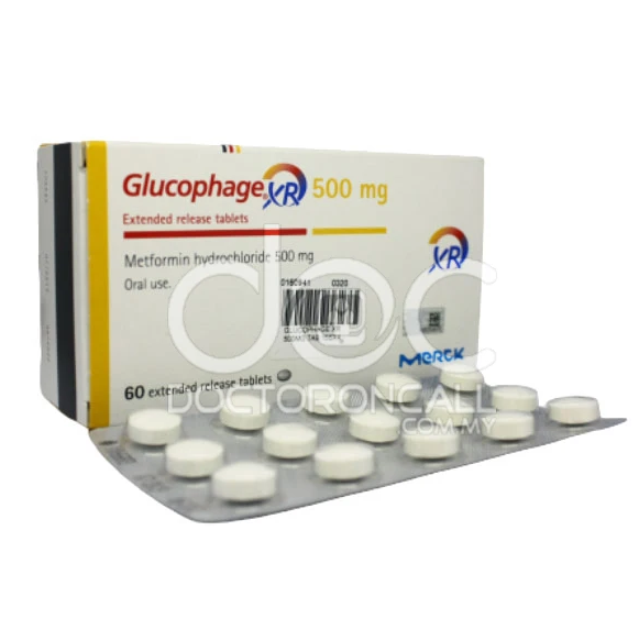 Glucophage XR 500mg Tablet 15s (strip) - DoctorOnCall Farmasi Online